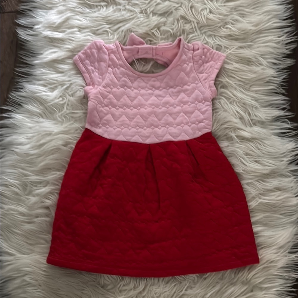 Pink and Red Quilted Kids Dress
